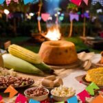 Festa Julina com pratos tipicos do nordeste