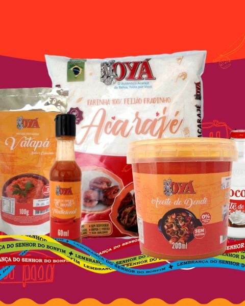 oya e seus principais ingredientes para acaraje